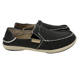 Gecko Man Loafers Women's Size 10.5 Gray Woven Canvas Slip On Arch Support